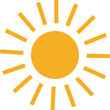 © Asia - Sun icon, sunshine and solar glow sunrise or sunset. Decorative circle full and half sun and sunlight. Hot solar energy for tan. Vector sun light sign isolated on transparent background