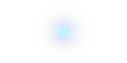 Wall Mural - futuristic blue light png with transparent highlights, glow, sun rays and bokeh sparks. radiant star