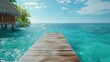 © Larisa AI - The serene image of a wooden pier extending over azure waters evokes a sense of peace and leisure, inviting contemplation and connection with nature in a refreshing environment.