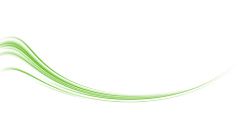 Wall Mural - Green glowing light trail vector . Green line effect, winding green path, wave , curved energy vortex, futuristic background on a transparent PNG background	