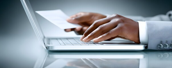 Wall Mural - editorial photograph of a financial advisor conducting a webinar, editorial photography style