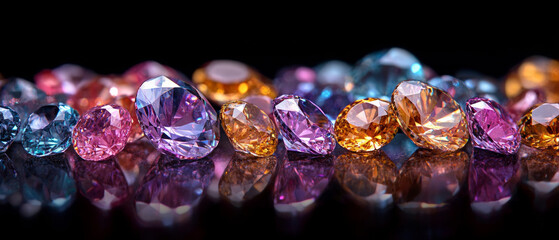 Wall Mural - Abstract background with multicolored gemstones, suitable for presentations and promotional materials.