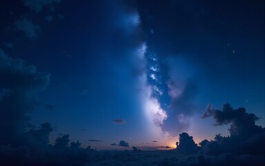 Wall Mural - fantasy night sky with starry night theme wallpaper background. High quality
