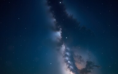 Wall Mural - Stunning night sky with the Milky Way stretching across a starry backdrop. Ideal for nature and astronomy themes. High quality