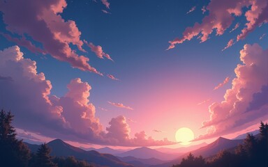 Wall Mural - nice theme anime background for wallpaper. High quality