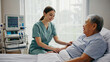 © Luna - A nurse consults with a patient in a hospital bed, highlighting their interaction and attention