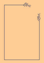 Wall Mural - Vintage Flower Frame, Elegant frames with hand drawn flowers and leaves vector design.