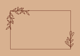 Wall Mural - Vintage Flower Frame, Elegant frames with hand drawn flowers and leaves vector design.