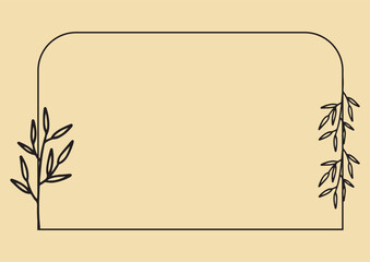 Wall Mural - Vintage Flower Frame, Elegant frames with hand drawn flowers and leaves vector design.