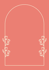 Wall Mural - Vintage Flower Frame, Elegant frames with hand drawn flowers and leaves vector design.