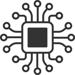 Wall Mural - modern, minimalist icon of a microchip. symbolizes technology, computing, artificial intelligence, a