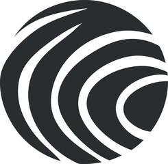 Wall Mural - Abstract black and white circular design with curved, concentric shapes and modern geometric pattern