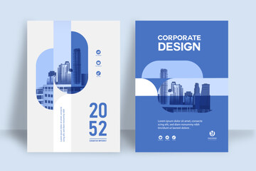 Wall Mural - City Background Business Book Cover Design Template