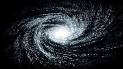 data stream swirl against black background