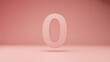 © Ali - A minimalist 3D rendering of the number 0 in pale pink against a matching pink background