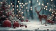 © Yuta - Enchanting christmas forest scene with deer and sparkling decorations