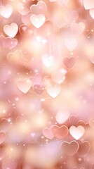 Wall Mural - heart pattern bokeh effect background backgrounds pink celebration.