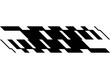 © Larysa - Vector pattern of black abstract broken shapes on white background. Racing design element for car body, boat, sportswear, toy. Striped vector background