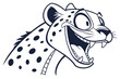 © Lovely - Outlined cartoon cheetah roars fiercely with a comical expression on its face