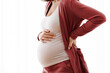 © Prostock-studio - Pregnancy Pain. Cropped Shot Of Young Pregnant Lady Feeling Unwell At Home, Millennial Female Standing Against Window, Touching Belly And Lower Back, Suffering Prenatal Contractions, Free Space