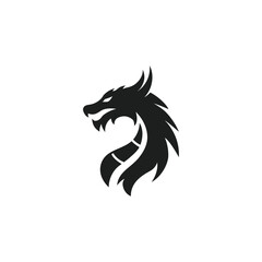 Wall Mural - Creative mythological legend fire dragon logo template design.logo for emblem, tattoo, branding.