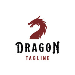 Wall Mural - Creative mythological legend fire dragon logo template design.logo for emblem, tattoo, branding.