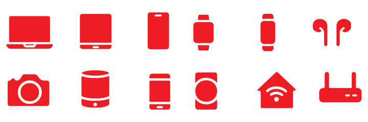 Wall Mural - set of smart devices and gadgets, computer equipment and electronics. electronic devices icons set