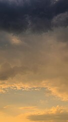 Wall Mural - Cloudy Sky With Dark Storm Clouds During Rain. Natural Background With Rainclouds. Time Lapse, Timelapse natural weather background dark violet backdrop thunderstorm stormy sky