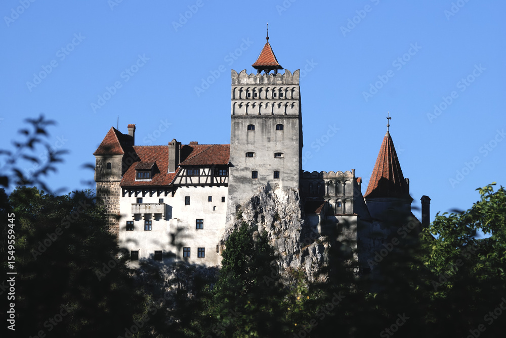 Bran Castle, the "Dracula Castle", in Bran, Transylvania, Romania. The castle was possibly the seat of Prince Vlad III, widely considered the inspiration for the fictional character of Count Dracula.