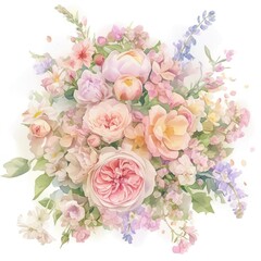  Flower art illustration watercolor.