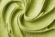 © LimeSky - Background of avocado matcha ice cream texture with a closeup of homemade pistachio ice cream or frozen yogurt