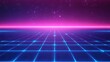 © boy - Cyberpunk grid floor,  night sky