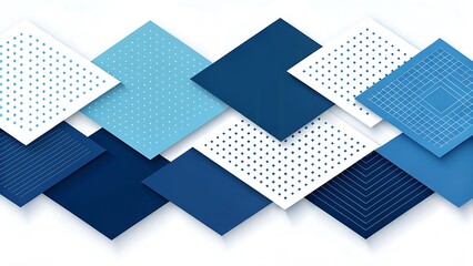Wall Mural - abstract blue geometric background with squares and cubes, a modern design pattern for technology an