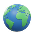 © KARIMA - Stylized 3D Earth Globe with Green Continents and Blue Oceans