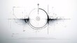 © PB Studio - illustration showing detailed epicycle motion with small rotating circle on larger orbit, minimalist white background with copy space at bottom vector diagram orbit epicycle geometry astronomy
