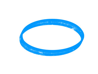 Wall Mural - a vibrant blue oval shape floating against a stark black background in an artistic design