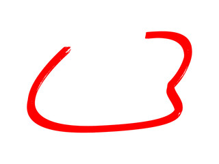 Wall Mural - simple abstract red line art shape on a black background, minimalist design element