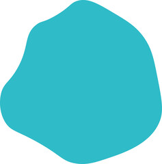 Wall Mural - abstract fluid shape in a bright teal color against a solid black background