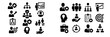 © Zaleman - Business and teamwork icons representing collaboration, leadership, and strategy in various settings