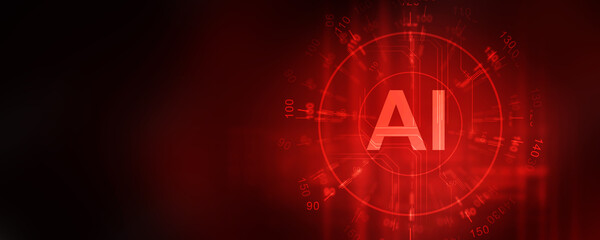 2d illustration Artificial Intelligence (AI) concept
