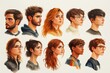 © Michael - Profile portraits of ten young adults, showcasing diverse ethnicities, hairstyles, and personalities in a contemporary illustration