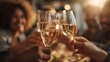 © vanilnilnilla - Friends toasting and celebrating with champagne