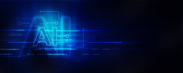 2d illustration Artificial Intelligence (AI) concept
