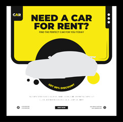 Wall Mural - Rent a car social media banner template design