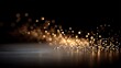 © Haifa - Abstract golden bokeh lights on a black background with reflection, magical ambiance