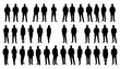 © Sagor Creatives - Diverse Silhouettes of Standing Business People – Men and Women in Casual or Office Attire, Professional Group, Team Concept