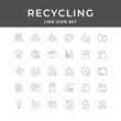 © Uzair - Recycling Line Icon Set – Eco, Waste, Reuse, Plastic, Paper, Glass, Environment, Minimal Vector Collection