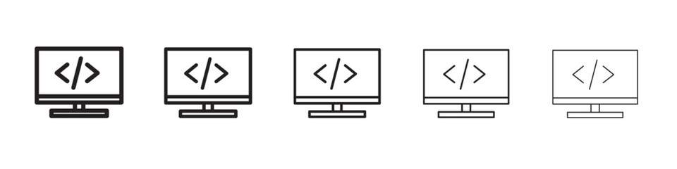 coding program icon vector illustration isolated