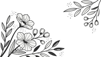 luxury botanical background with trendy wildflowers and minimalist flowers for wall decoration or we