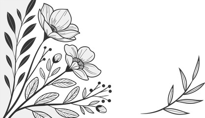 luxury botanical background with trendy wildflowers and minimalist flowers for wall decoration or we